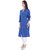 Mystique India Blue 3/4 Sleeve Chinese Collar Khadi Long Kurti For women