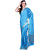 Parchayee Blue Crepe Self Design Saree With Blouse