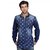 Seven Stitches Mens Denim Print Blue Slim Fit Shirts