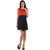 VISACH Women A-line Dress (VSDRS1007RED-BlkXL, Red Black, X-Large)
