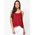 GRAIN Regular Fit Red Color V Neck Cotton Solid/Plain Top For Women
