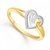 Vighnaharta Marvellous Heart Plain Gold and Rhodium Plated Ring - VFJ1086FRG