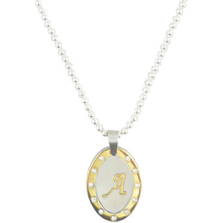 ALPHA MAN A Alphabet Gold-Plated Pendant and Silver Plated Chain