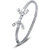Mahi Crystal Twin Arrow Rhodium Plated Kada Bracelet For Women Ba1100609r 