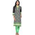 Prakhya Printed Womens Long Straight cotton kurta SW659BLACKGREEN