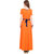 Blink Orange Plain Gown Dress For Women