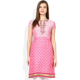 Buy Gili Pink Chinese Collar Kurti Online 799 From Shopclues