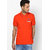 Mens Short Sleeves Slim Fit Solid T-Shirt In Orange Colour