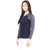 Hypernation Round Neck Light Blue Body With Navy Sleeves Cotton T-shirt