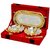 Royal Gold And Silver Plated Floral Shaped Brass Bowl And Tray Set Of 5 Pcs