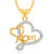 VK Jewels Mothers Heart Gold and Rhodium Plated Mom Pendant - P1385G VKP1385G
