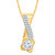 Vk Jewels Radiant Solitaire Gold And Rhodium Plated Pendant - P1411g Vkp141 by Vkjewelsonline 