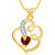 Vk Jewels Splendid Heart Valentine Gold And Rhodium Plated Pendant - P1699 by Vkjewelsonline 