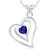 Vk Jewels Blue Stone In Heart Valentine Rhodium Plated Pendant - P1713r Vk by Vkjewelsonline 