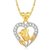 VK Jewels Rose in Heart Gold and Rhodium Plated Pendant - P1443G VKP1443G