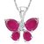 Vk Jewels Red Butterfly Rhodium Plated Pendant - P1552r Vkp1552r by Vkjewelsonline 