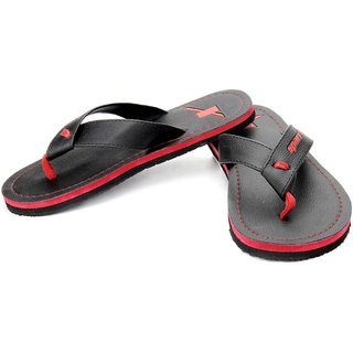 sparx slippers red and black