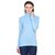 Hypernation Turtle Neck Blue With Long Sleeves Cotton T-shirt