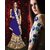 Fab Valley Beige  Blue Georgette Embroidered Saree With Blouse