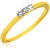 IGL Certified 0.06Ct Real Diamond Ring In Yellow Silver