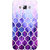 EYP White Purple Moroccan Tiles Pattern Back Cover Case For Samsung A8