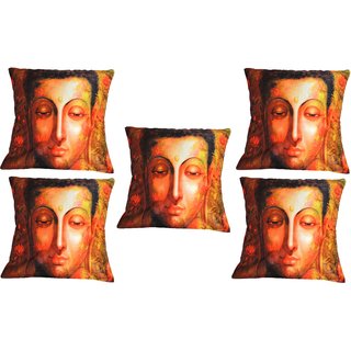 Set Of Five Meditating Saint Cushion Cover Throw Pillow Design 1
