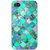 Enhance Your Phone Sky Blue Morocan Tiles Pattern Back Cover Case For Apple iPhone 4 E10292