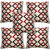 Home Attraction Square Design Cushion Covers (16x16 inc) Set Of 5 (Maroon/Beige)