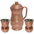 Rime India() Pure Copper Maharaja Water Jug with 2 Copper Matka Hammered Glass