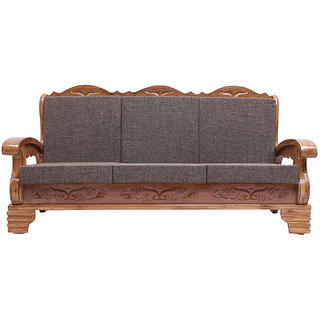 Buy Teak Wood Three Seater Sofa In Natural Teak Online 33500 From Shopclues