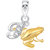 VK Jewels Alphabet Collection Initial Pendant Letter F Gold and Rhodium Plated for Kids - P1598G VKP1598G