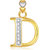 VK Jewels Alphabet Collection Initial Pendant Letter D Gold and Rhodium Plated - P1739G VKP1739G