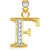 VK Jewels Alphabet Collection Initial Pendant Letter F Gold and Rhodium Plated - P1741G VKP1741G