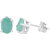 925 Sterling Silver Emerald Studs Precious Earrings by Allure