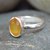 6 Ct Natural Yellow Sapphire Simple Sterling  Silver Ring for Men  Women CH265