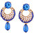 Vendee Fashion Royal Blue Stone Studded Chandbali Earrings (8604E)