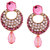 Vendee Fashion Light Pink Stone Studded Chandbali Earrings (8604J)