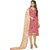 Khushali Embroidered Chanderi Dress Material (Pink,Beige)