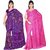 JBK Arts Multicolor Net Printed Saree With Blouse