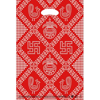 Buy D CUT PLASTIC CARRY BAG BANDHANI PRINTED 12 X 18 100 Pcs