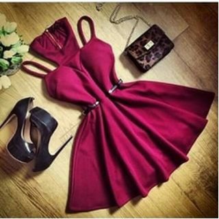 Buy Dark Pink Short Dress Online ...
