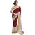 Indian Women Maroon Jacquard Embroidered Saree With Blouse
