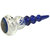 Moksha 7Inch Conical Shape Glass Pipe In Navy Blue Color With Crystal Clear Bowl