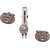Sushito Design Stylish Silver Cufflink With Tie Pin