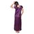 Hot satin purple-color nighty gown,Night dress for ladies