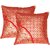 Lushomes Red Cushion Covers with Gold Foil Print (Pack of 2)