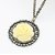 WF Cute Yellow Rose Retro Color Block Drill Hollowing Pendant Necklace