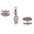 Sushito Stone Studded Beautiful Silver Cufflink With Tie Pin JSMFHMA0782