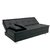 Fabhomedecor - Gaiety Wooden Frame Sofa Cum Bed With Leatherite Upolstry And Metal Legs - Black