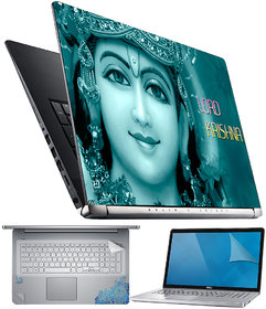FineArts Lord Krishna 4 in 1 Laptop Skin Pack with Screen Guard, Key Protector and Palmrest Skin